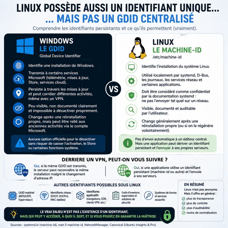 Illustration de l'article Linux possède-t-il lui aussi un identifiant caché capable de suivre une machine ?
