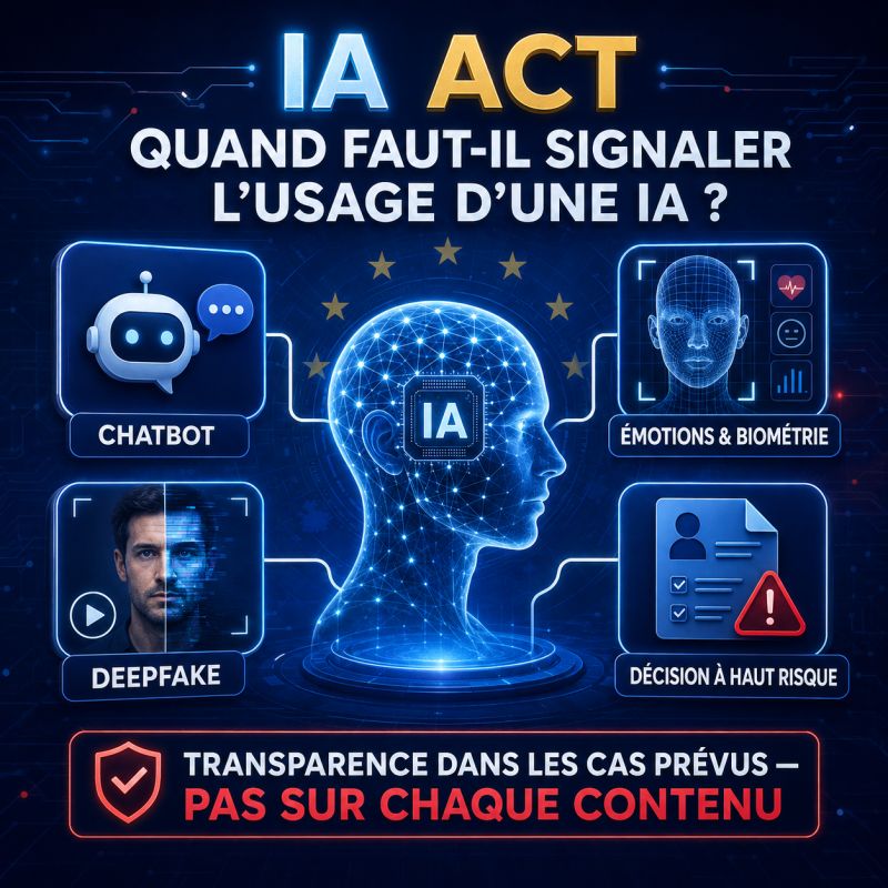 Illustration de l'article IA Act : quand faut-il signaler l’usage d’une IA ?