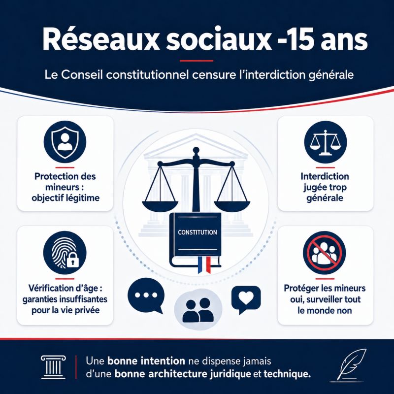 Illustration de l'article Réseaux sociaux interdits aux moins de 15 ans : ce qu’a réellement décidé le Conseil constitutionnel